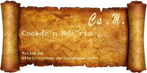 Csokán Mária névjegykártya