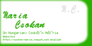 maria csokan business card